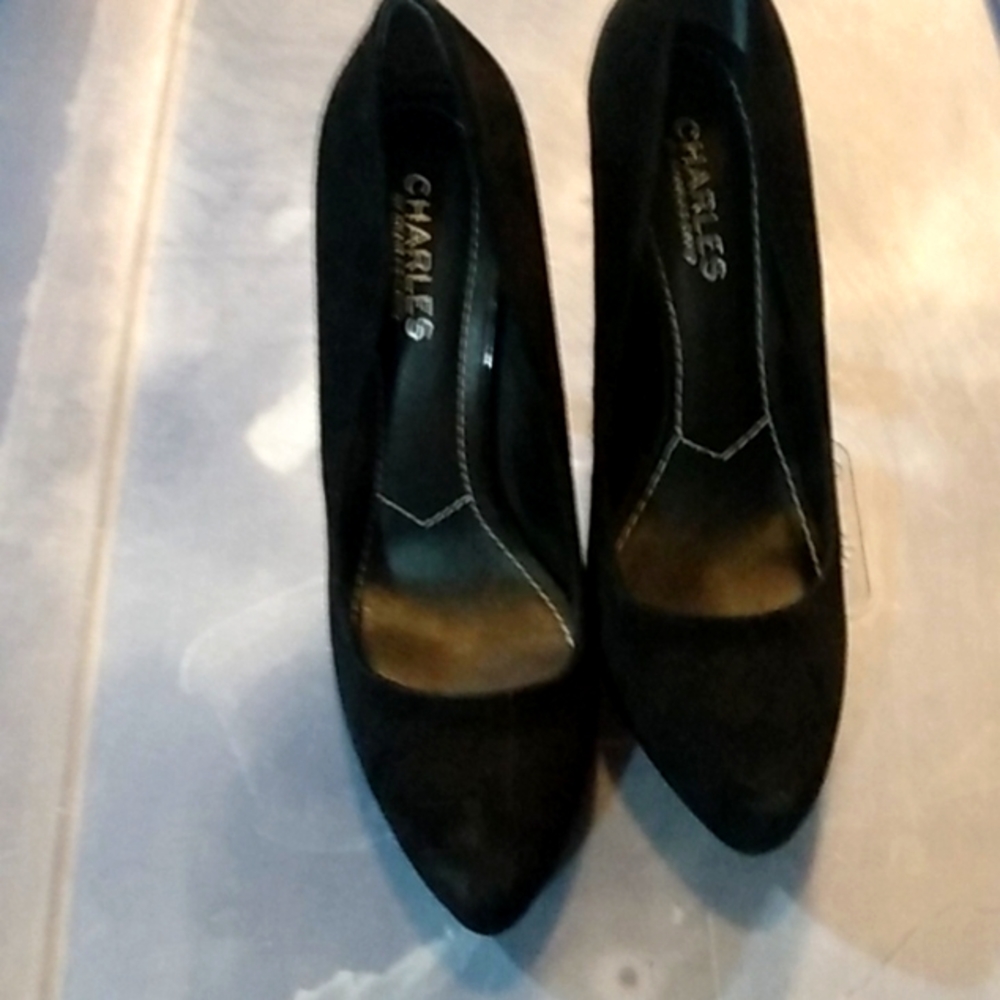 Suede high heels